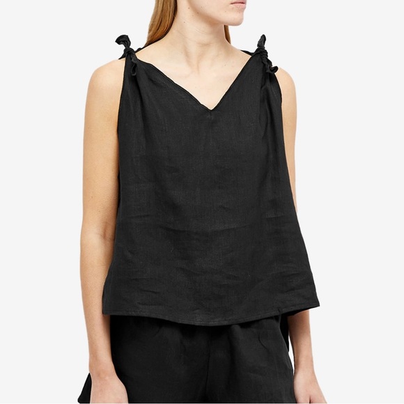 Deiji Studios Tops - ▪️Deiji Studios 100% Linen Knot Strap Top - XL